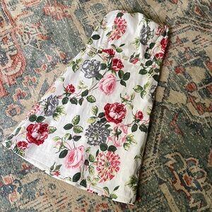 Ruby Rox Strapless Flare Dress ivory with roses